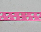 Hot pink ribbon with cutout hearts 7/8" grosgrain - valentines Il_170x135