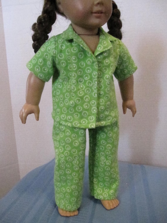 American Girl Doll Lime Green Pajamas by bethsagboutique on Etsy
