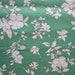 Vintage Cotton Fabric - Light green, gray & white Floral - 40s-60s - 2 yds