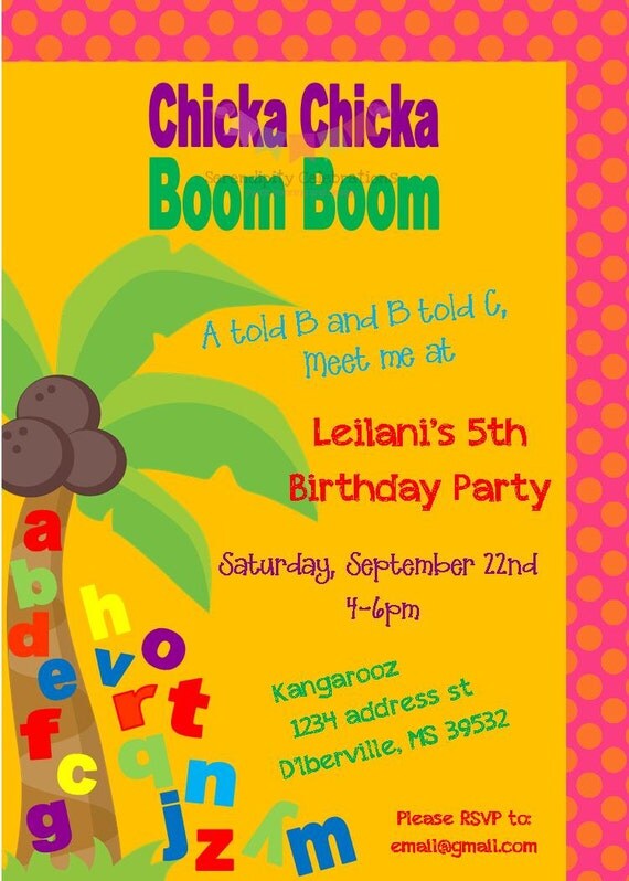 Chicka Chicka Boom Boom Favor Tags