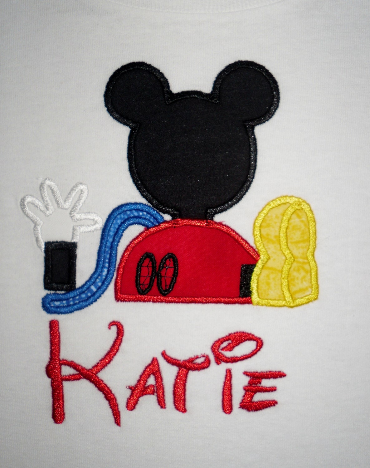 Custom Boutique Mickey Mouse Clubhouse Birthday Applique t-shirt or bodysuit - machine embroidered -