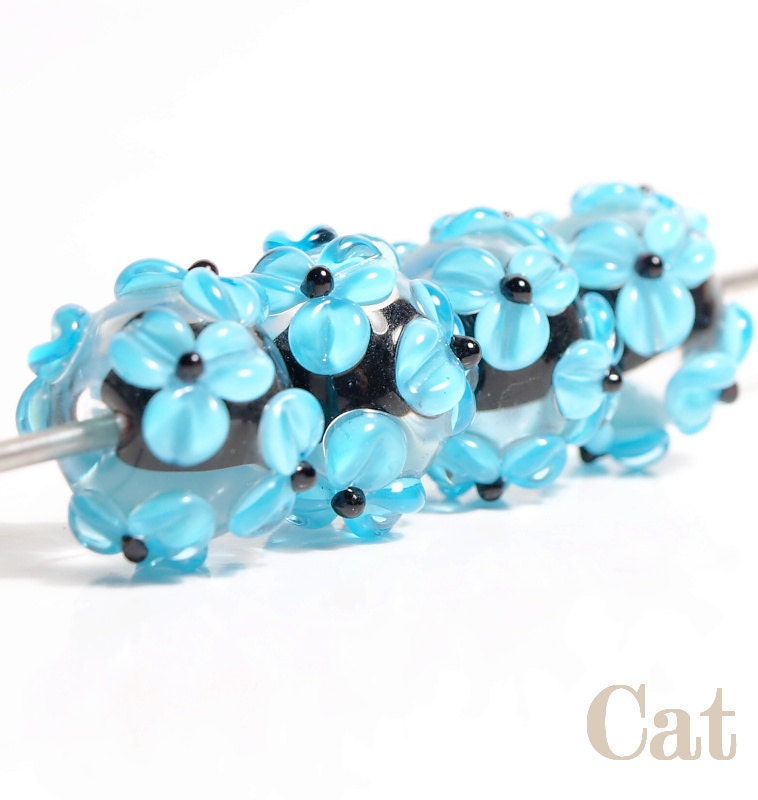 Handmade Lampwork Bead Set by catlampwork on Etsy