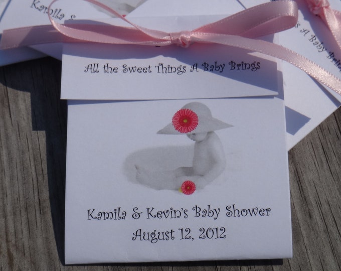 Sweet and Adorable Baby Girl with her Gerber Hat Baby Shower Tea Bag Favors Baby Sprinkle Sulu Gifts CIJ