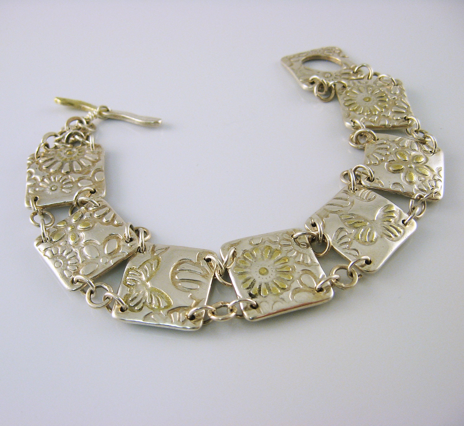 Silver and Gold Mixed Metal Jewelry Mixed Metal Bracelet