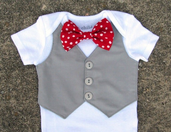 Baby Boy Valentine's Day Shirt Custom Tuxedo Bodysuit