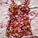 vtge 60s retro bombshell pinup floral swimsuit cone/ bullet bra M L