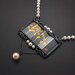 Ginkgo necklace of fine gold Keum Boo on sterling with pearls.