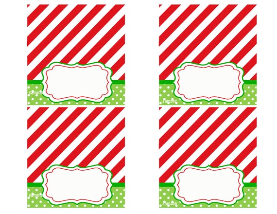 Christmas Party Tent Style Place Cards Printable Magic of