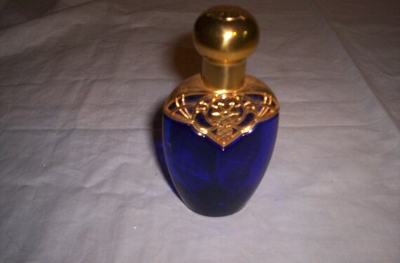 vintage avon perfume bottle empty cobalt blue glass