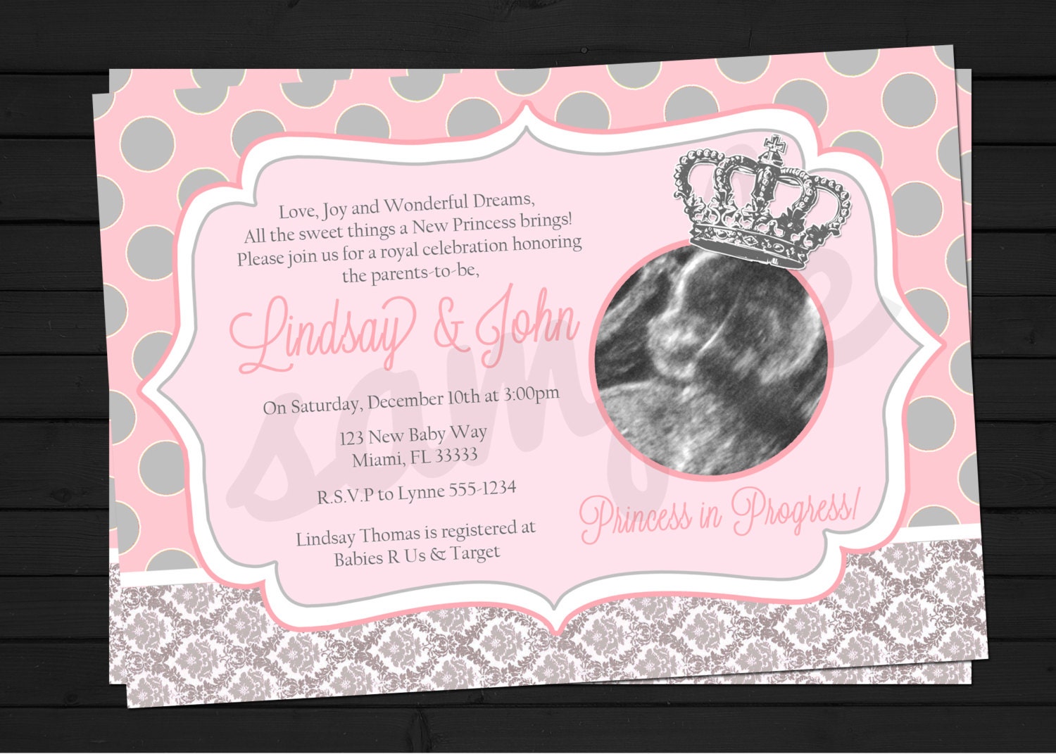 Princess Theme Baby Shower Invitations 2