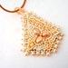 Bead embroidered pendant, Peach necklace, seed bead necklace, beadwork necklace, beaded pendant, beaded jewelry