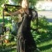 50% Off Authentic 1920S Black NOIR Flapper My Maria Dress/ Spanish Roses & Delicate Lace SHAWL /Shredded Grunge