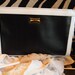 Rare Find Contemporary Black and White Square clutch handbag /Genuine Cowhide Leather /ladies vintage MOD 1960s purse