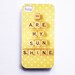 iPhone Case: You Are My Sunshine. Retro Scrabble Print. White Case. Sunny Yellow. Polka Dots. iPhone 4/4S Case. iPhone 5 Case. READY-TO-Ship