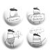 Cute Fridge Magnets, Adorable Gift Idea, Set of Four - Bonjour, Oui, Fromage, J'Adore, Little French Poosac