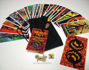 Halloween Tarot Cards - 22 Card Major Arcana Deck (With Handmade Tarot bag)