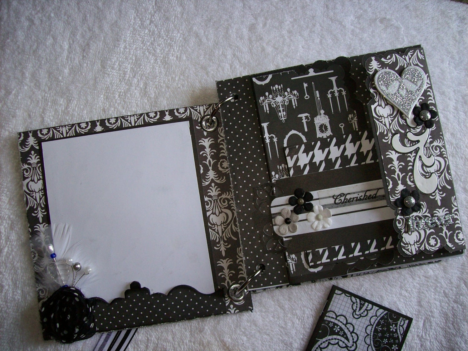 Wedding Scrapbook Envelope Mini Album BLACK and WHITE