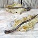 Blown Glass Leaf Woodland Rustic Nature Art Centerpiece Beige Brown Natural