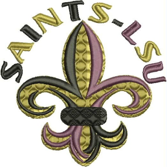 Saints Lsu Fleur De Lis Embroidery Design