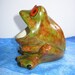 Vintage FROG. Big mouth Holder. Ceramic figure. 1970's. Mod Kitsch
