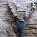 2 1/2 inch jasper arrowhead beaded necklace on leather