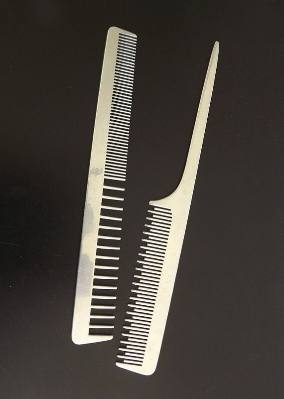 Vintage Comb Set Aluminum Metal Combs Swedish Crown Handmade