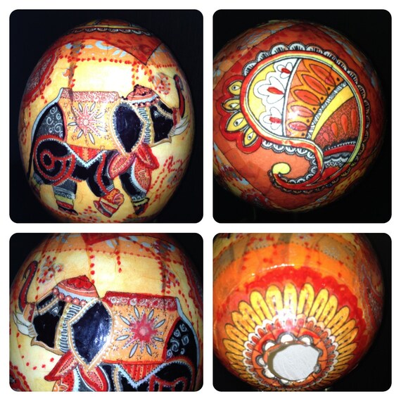 large egg Ostrich Egg large South African ostrich decorated