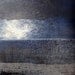 Etching Print . Landscape Art . Navy Blue Home Decor: Striation 39 . Print Size 9 1/2" x 9 1/2" .