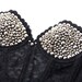 Vintage Black Studded Lace Corset Bra Top / 34A