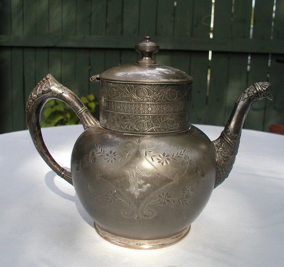 Victorian Quadruple Plate Silver Teapot ster Bro.New York