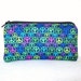 Peace Signs on Blue Cotton Padded Pipe Pouch 5.5"