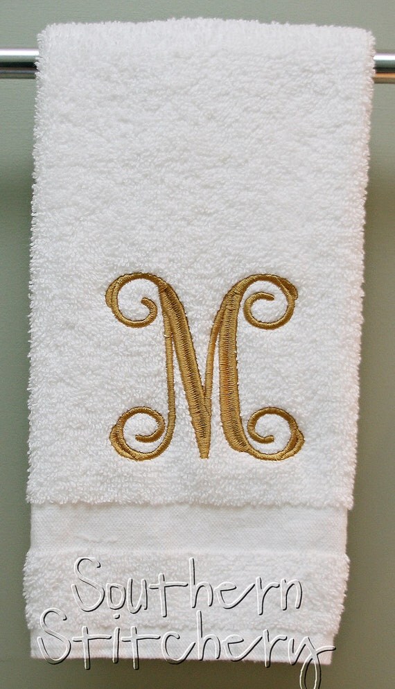 Monogram Hand Towel Initial Personalized Any Color Letter