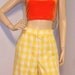 Vintage 60's High Waisted Checker Cropped Gaucho Pants Waist 28 inches