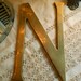 Vintage Large Brass Letter N Wall Hanging Home Decor Shabby Paris Apt Farmhouse Prairie Cottage Modern Decor