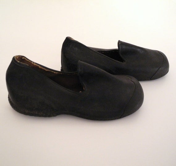 1920's Black Rubber Goodyear Galoshes by BabyTweeds on Etsy