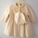 1940's Handmade Pale Yellow Wool Swing Coat and Bonnet