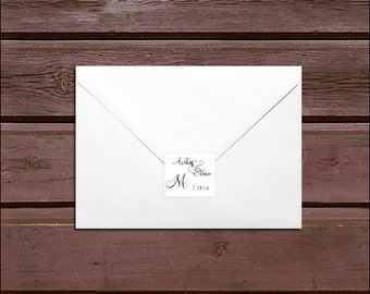 100 Monogram Wedding Envelope Seals. Personalized Sticker Labels - monogrammed