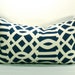 Schumacher Imperial Trellis pillow cover in Navy - 15 x 25