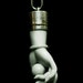 Victorian Porcelain Hand Amulet on Sterling Silver Chain