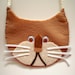 Felted Purse or Handbag - Tan Kitty
