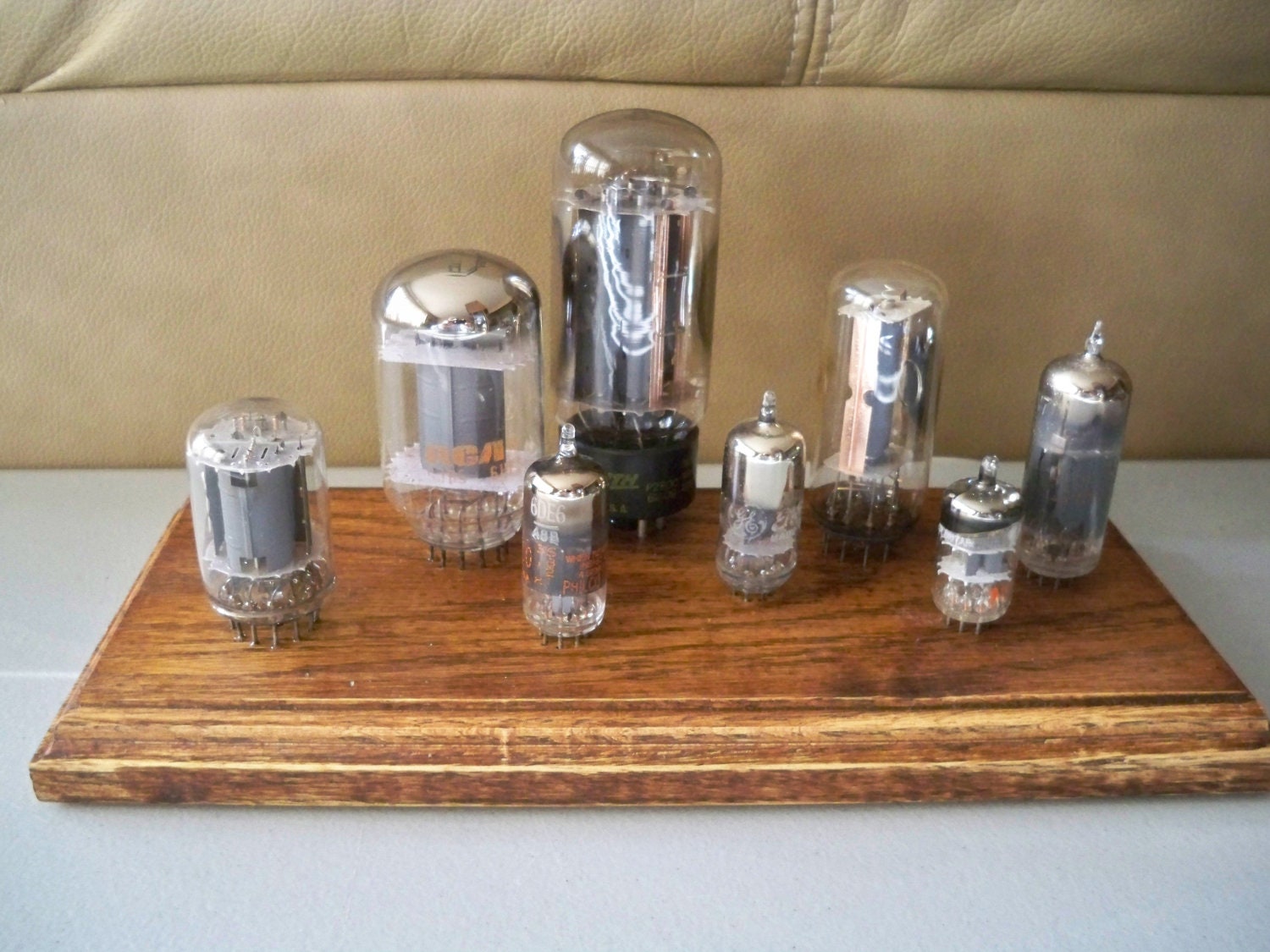 Vintage Handmade Radio Vacuum Tubes Display by Jerseyshorepickins
