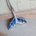I Am Mermaid - Fish Tail Necklace - Blue Enamel and Rhinestones