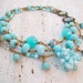 Blue Statement Necklace - Chunky Light Blue Necklace Alice in Wonderland Necklace Glass with vintage Brass OOAK - Little Girl Blue