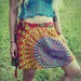 Mini Wrap Skirt, Peacock Hippie Skirt, Cover-Up, Boho, Gypsy, Blue Sunburst, Peacock Print, Skirt, Bohemian, Festival Skirt