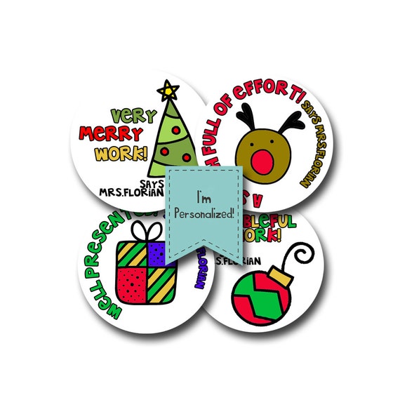 HO HO HO Personalized stickers for Teachers Il_570xn
