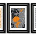 Set of Three Modern Orange/Gray Wall Art - Print Set - Home Decor - 8x11 Print (Unframed)