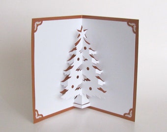 Christmas Tree 3D Pop Up Home Décor Handmade Cut by Hand