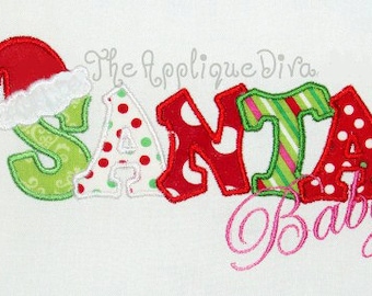 Christmas Santa Baby Embroidery Design Machine Applique