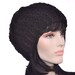 Chunky Beatnik Black Beanie Womens Hat Decorative Stitching
