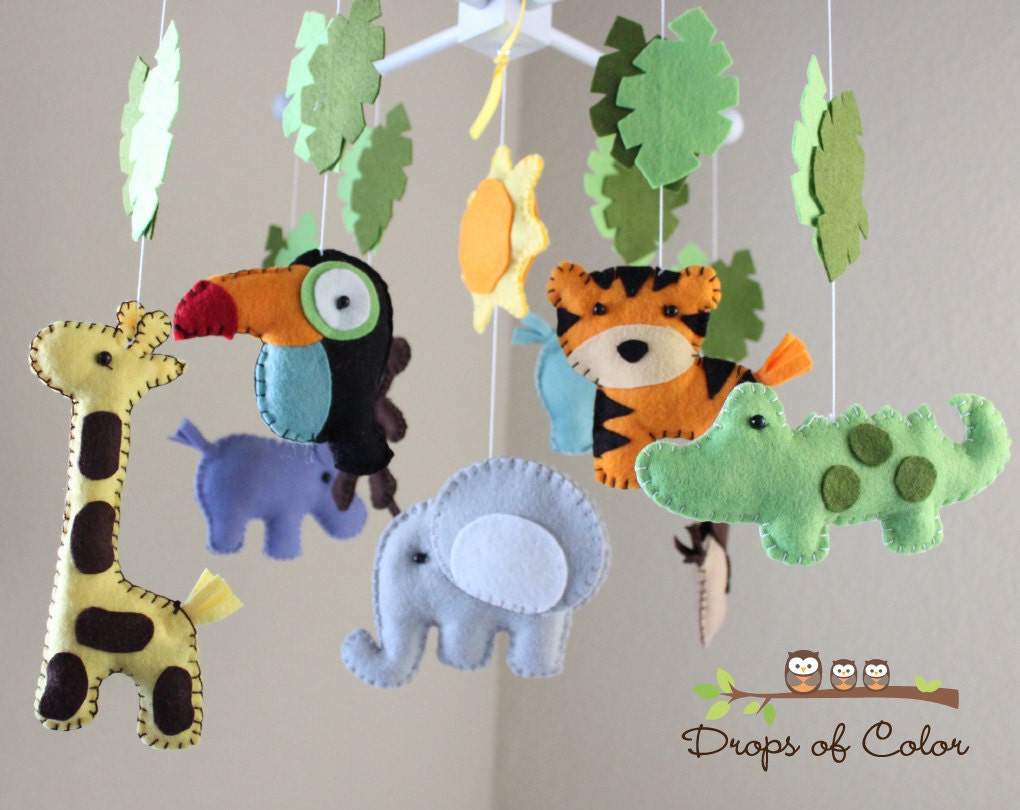 Safari Baby Mobile Animals Baby Crib Mobile Neutral Girl